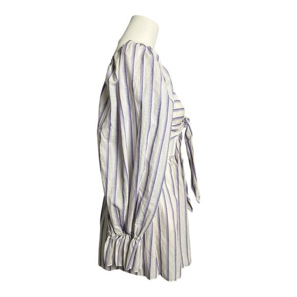 NWT Topshop Striped Romper Womens Playsuit Keyhole Tie front Pinup Smocked - Picture 6 of 10